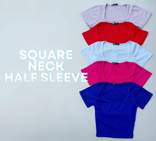Square Neck Half Sleeve Top